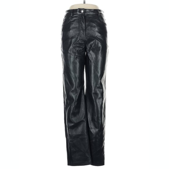 NWT Aritzia Wilfred The Melina Vegan Leather Pants in Black Sz 8, 34" inseam - Picture 2 of 9